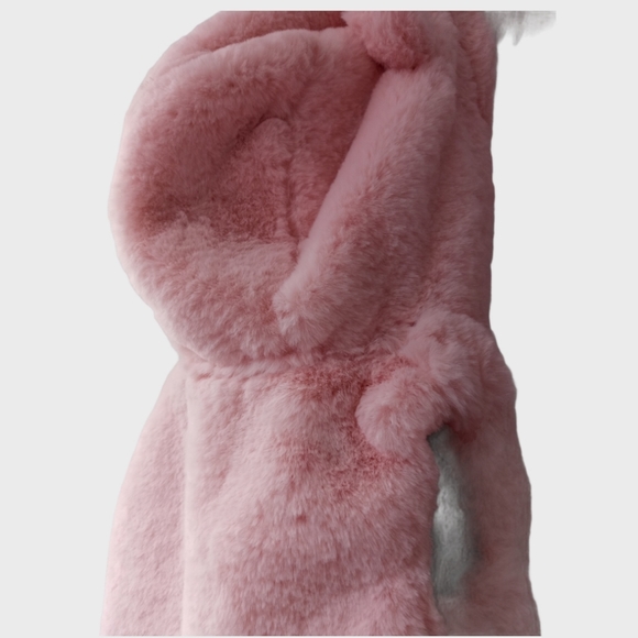Catherine Malandrino Girls'Faux Fur Hooded Vest 12 Months Pink Color - Picture 10 of 14